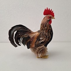 9.5″ Vintage Artificial Natural Feathered Decorative Rooster Rustic Farm Decor