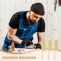 2pcs Wooden Dust Brush 14 Inch Hand Broom Cleaning Brush Soft Bristle Yellow