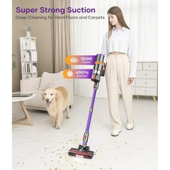 V18-Cordless Stick Vacuum – 45Kpa Suction, Smart Auto Mode, 65 Min Runtime –