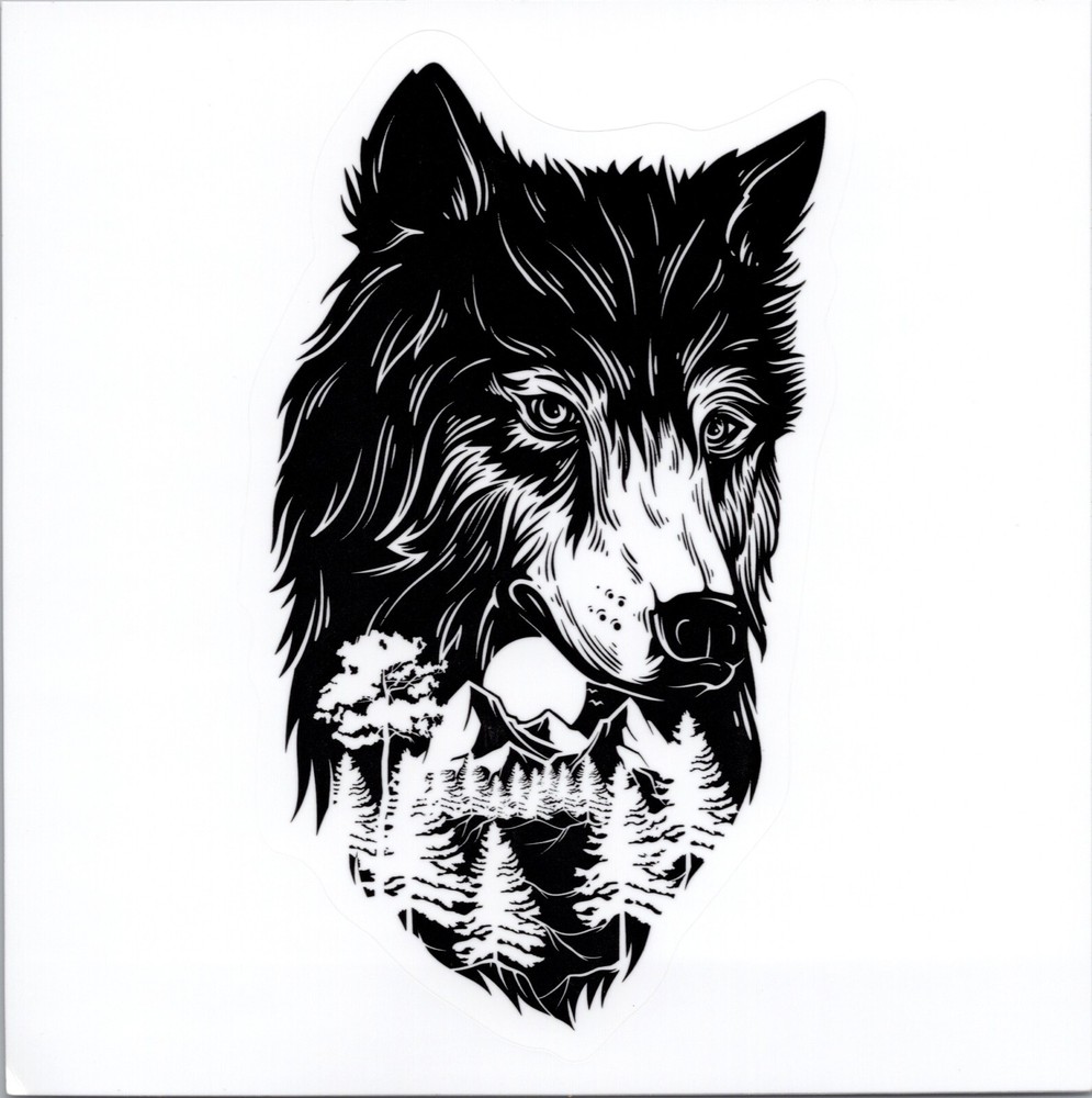WOLF IN THE WILDERNESS – Vinyl Sticker – 4.25in x 2.50 in