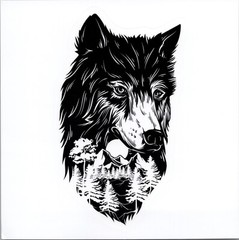 WOLF IN THE WILDERNESS – Vinyl Sticker – 4.25in x 2.50 in