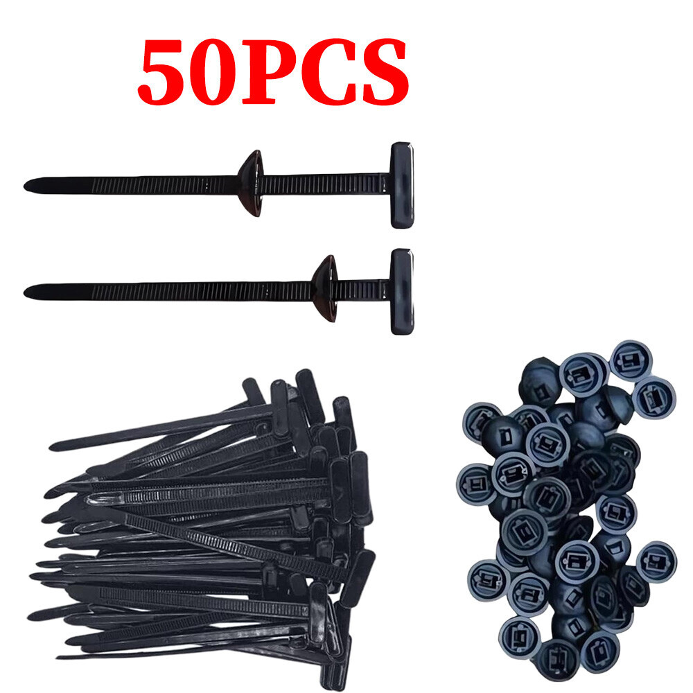 50PCS Nylon Universal Cable Tie Buckle Self-Locking Nylon Zip Ties Holder NEW