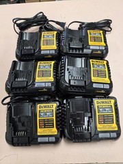 SIX (6) DEWALT 4.0 Amp Battery Charger 12V & 20V Volt MAX Li-Ion DCB1104.