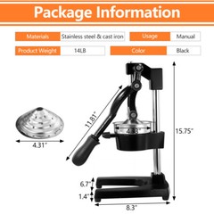 Commercial Citrus Juicer Squeezer Hand Press for Orange + a Stainless Steel Cup