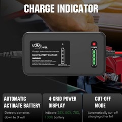 ULTRAPOWER 14.6V 4A LiFePO4 Battery Charger,Smart Lithium Battery Charger with