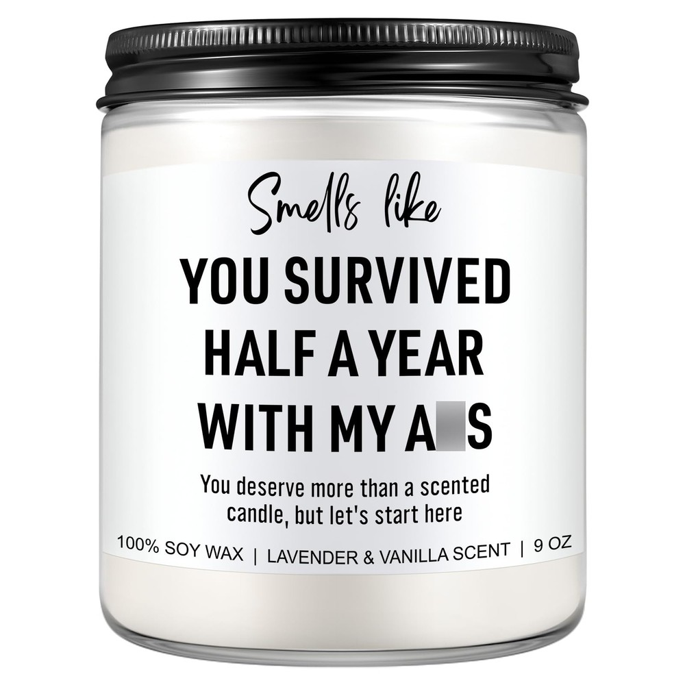 6 Month Anniversary Candle for Boyfriend Girlfriend – 6 Months Wedding Annive
