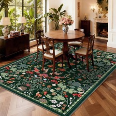 Yinhua Area Rug 5×7 Floral Rugs for Living Room Green Washable Rug Non Slip S…