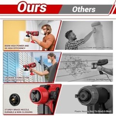 850W High Pressure Corded Electric Paint Sprayer 1400ML HVLP Spray Paint Gun US