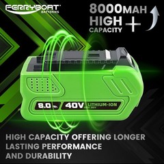 40V 8.0Ah Lithium Battery For Greenworks G-MAX 40 Volt 29472 29462 29252 20202