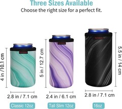 (6 Pack) 12oz Standard Can Cooler Sleeves Soft Insulated Neoprene Beer Coolies
