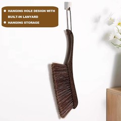 Hand Broom Soft Bristles Duster with Solid Wood Handle Quick Dusting Brush