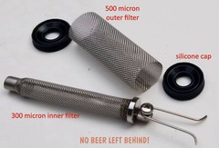 FLOTit 2.0 NO BEER LEFT BEHIND! Floating Dip Tube w/ Double Filter Inlet or DFI