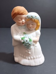 Vintage Bisque Coty Bride And Groom Figurine Pomander Potpourri 4.25″in
