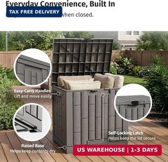 EAST OAK Outdoor Storage Box, 31 Gallon Deck Box Indoor and Outdoor Use, Waterpr