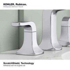 KOHLER Rubicon 8 in. Widespread Double Handle Bathroom Faucet in Polished Chrome
