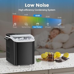 Portable Countertop Ice Maker Self-Cleaning Machine 9 Cubes in 6 Mins 26.5lbs