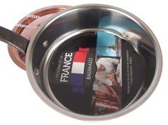 BAUMALU COPPER SAUTE PAN POT WITH LID 6 1/2“ MADE IN FRANCE WEIGHT 2lb 3oz