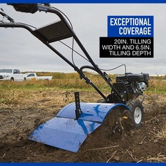 Powerhorse 20in. Rear Tine Tiller Cultivator, 6.5in. Tilling Depth,