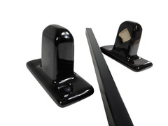 Black Ceramic Towel Bar Rod Rack Post Holder Brackets Tile In Mid Century Modern