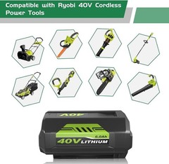 8.0Ah Battery 40 Volt for Ryobi 40V Lithium OP40602 Battery with LED / Charger
