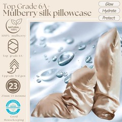 Hyaluronic Acid Silk Pillowcase 100% Mulberry, Ultra-Hydrating 23 Momme Silk
