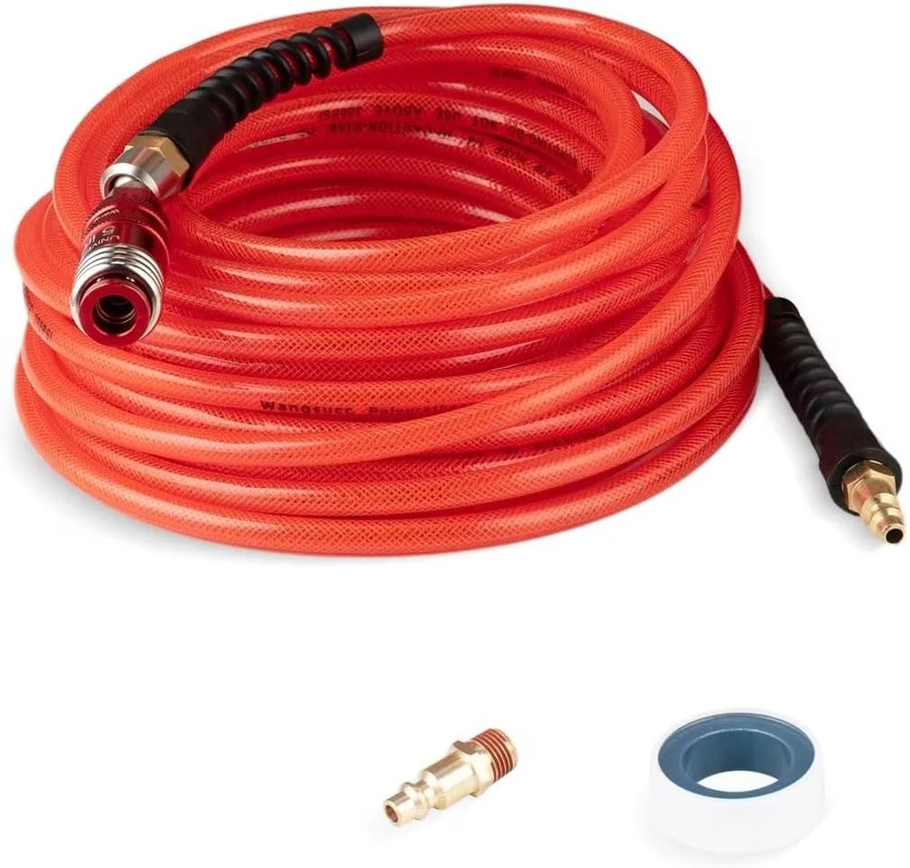 Air Compressor Hose 1/4 Inch × 50 ft Flexible Reinforced Polyurethane (PU) Air H