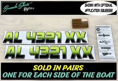 Boat Registration Numbers & Letters 2 Pack Custom 3″ Boat & Jetski PWC Stickers