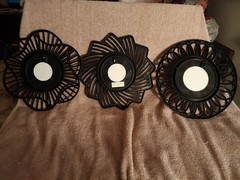 Willow Springs Round 11 R11 3pc Round Wall Mirror Set 10.3in Black Framed