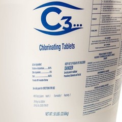 C3 3″ Stabilized Chlorine Tablets for Swimming Pool and Hot Tubs – 50 lbs
