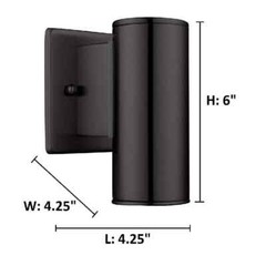 Eglo Riga 4.25 in. W x 6 in. H 1-Light Black Hardwired Outdoor Wall Sconce