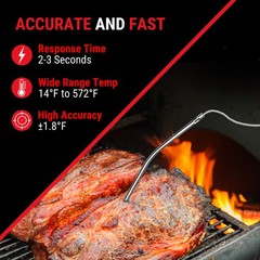 ThermoPro TP716 Digital Thermometer Oven Safe Backlit Display Precise CookingBBQ