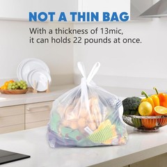 Plastic Grocery Bags With Handles 100 Pack 11.5×6.5×21 Heavy Duty Retail
