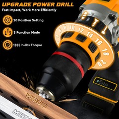 1/2″ Cordless Hammer Drill/Driver Brushless For DEWALT 20V MAX Battery 2-Speed
