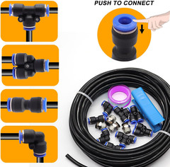 Air Line Tubing Kit,1/4″ Air Hose,1/4″ (6.35MM) OD 32.8FT Polyurethane PU Air Ho