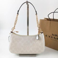 NEW Teri Shoulder Bag In Signature Canvas CA548 White NWT Ships from US