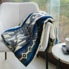 ALPACA WOOL BLANKET THROW XL KING 90×75 REVERSIBLE THICK & WARM HANDMADE ECUADOR