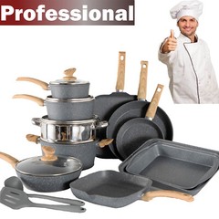 17Piece Pots and Pans Set Nonstick Induction Cookware Set Granite Coated Pot Set
