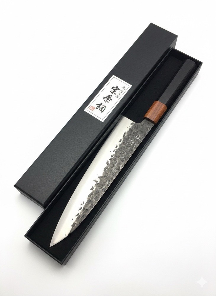 8″ Gyuto Chef Knife 9Cr18MoV High Carbon Steel Hammered Japanese Kitchen Knife