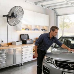 VEVOR 18 in Wall Mount Fan 2 Pack 3 Speed Long Airflow Industry Garage Workshop