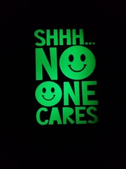 Glow In The Dark Vinyl Decals No One Cares Medium Size Lit Studios New Decor