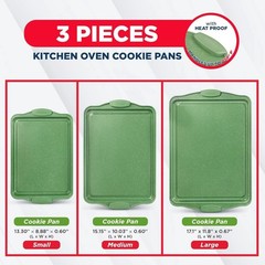 Carbon SteelSets with Green Silicone Handles, Oven Safe (Up To 450° F), Set of 3