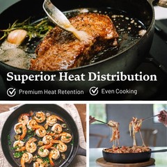 Flambo Skillet #10 – Naturally Non-Stick 10 Inch Pre-Seasoned Cast Iron Black