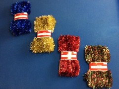 Christmas tree garland, in red, green, gold, blue, silver, green/red 15 or 40 ft