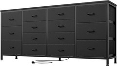 63 Inch Large Fabric Chest of 14 Drawers Long Dresser 70 75″TV Stand for Bedroom