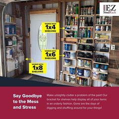 EZStudRack Shelving System- 8 Pack Gray, 32 Wood Screws-WOOD NOT INCLUDED