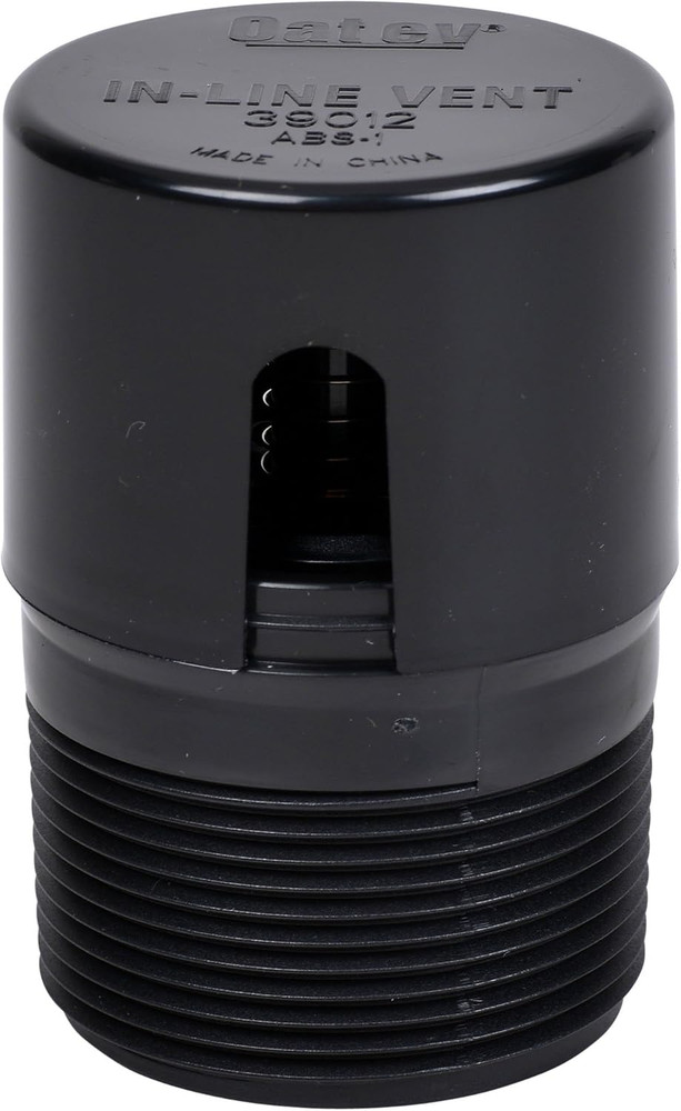 1.5″ NPT In Line Vent ABS Black Plumbing Air Admittance Valve Drain Vent