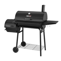 Royal Gourmet 30-Inch Charcoal Grill & Offset Smoker with Fixed Side Table