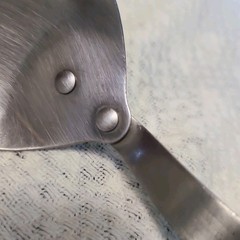 CUTCO Stainless 17KA Pearl White Handle Glossy Spoon 12.5 In