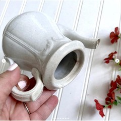 Vintage Chippy Ironstone Teapot Lidded Classic White Stained Crazed