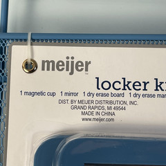 Meijer Locker Kit Set 7-Piece Blue Magnetic Shelf Mirror Dry Erase New